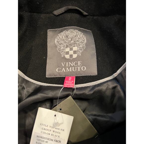 NEW Vince Camuto Black Wool Pea Coat Winter Coat Size Medium - Picture 8 of 12